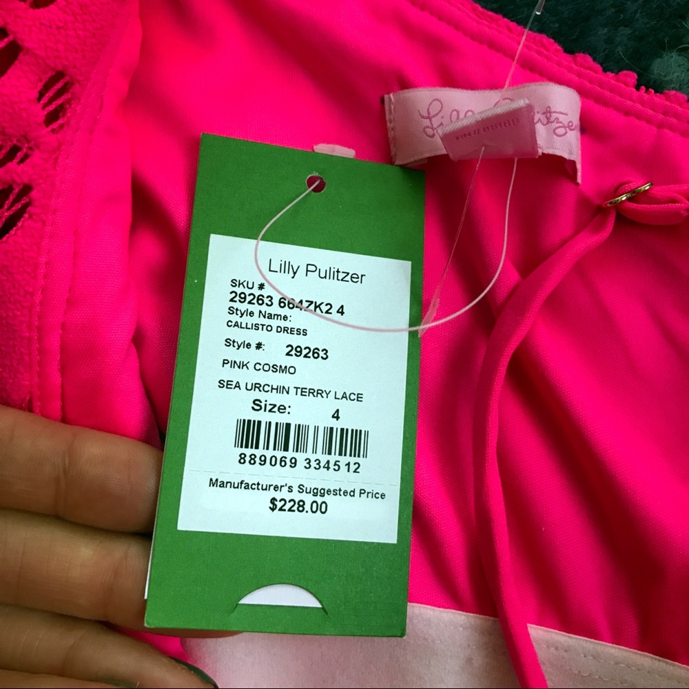 Size 0 🌸 LILLY PULITZER NEON PINK  DRESS! 🌸 - Picture 6 of 8